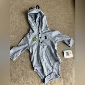 Little Me Gray Hooded Bodysuit 6 Months